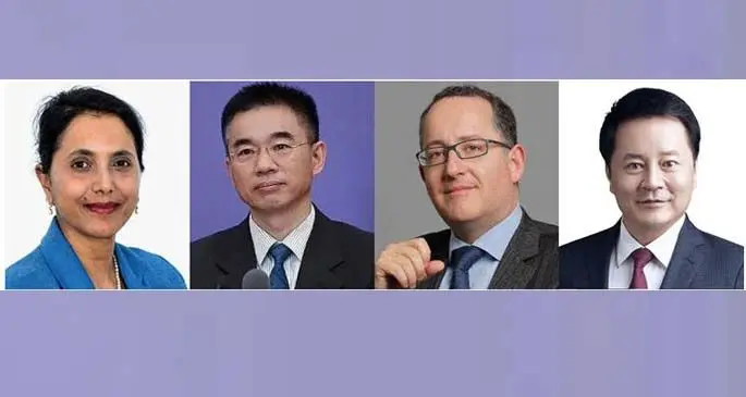 The latest edition of Vision China features four prominent speakers (from left to right): Dr Shamila Nair-Bedouelle, assistant director-general for natural sciences at UNESCO; Dr Wu Zunyou, chief epidemiologist at the Chinese Center for Disease Control and Prevention; Denis Depoux, global managing director of Roland Berger; and Sunney Xie, Director of Beijing Advanced Innovation Center for Genomics (ICG), Peking University.