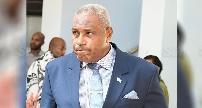 Minister of Justirce, Siromi Turaga outside Parliament on May 21, 2024. Photo: Ronald Kumar