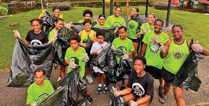Grasshoppers Netball Club players and officials during their outreach programme in Suva. Photos: Grasshoppers Netball Club