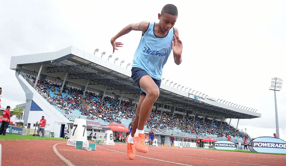 Steven Rabici of QVS during Tailevu Zone sub-junior boys 400meters final at ANZ Stadium on March 28, 2019. Photo: Ronald Kumar.