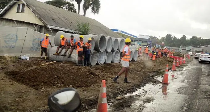 Road works along Foster Road in Walu Bay, Suva. Photo: Ronald Kumar