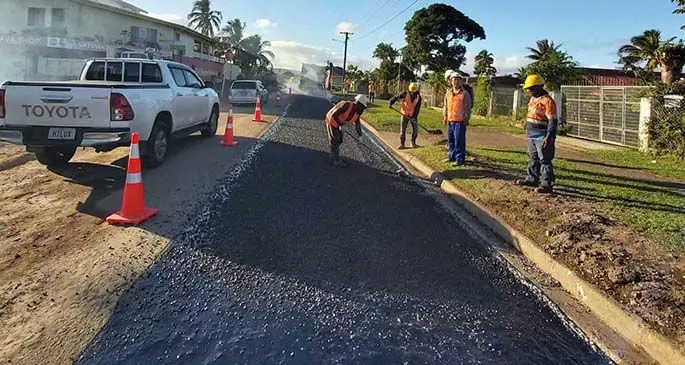 Work in progress at Fletcher Road, Vatuwaqa. Photo: Fiji Roads Authority