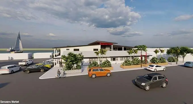 Artesian image of the Savusavu Market which is currently under construction.