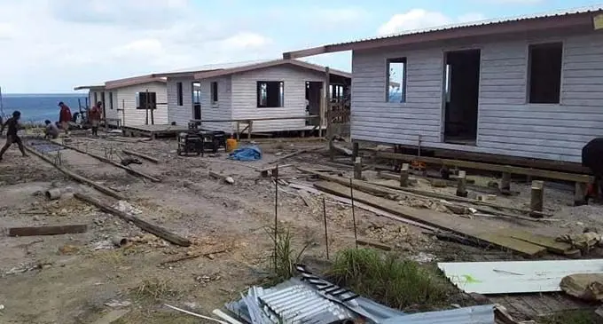 Houses built at the new site in Narikoso Vilage in Kadavu.