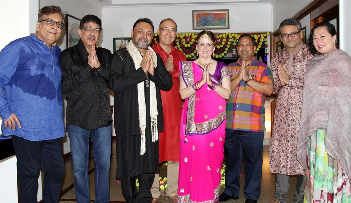 Invited guests with the British High Commissioner to Fiji Melanie Hopkins (wearing pink) at her residence on October 19, 2019. Photo: Kelera Sovasiga