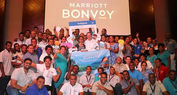 Fiji Marriott Resort Momi Bay staff at the Marriott Bonvoy launch.