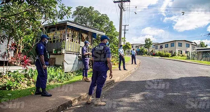Heavy Police presence at Jittu Estate. Photo: Leon Lord