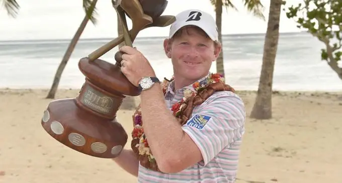 Matt Kutcher, winner of the 2016 Fiji International. Photo:  InterContinental Fiji Golf Resort & Spa