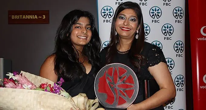 Dr Krupali Tappoo and her daughter Saisha Tappoo after the Women in Business awards night on October 21, 2022. Photo: Sosiveta Korobiau