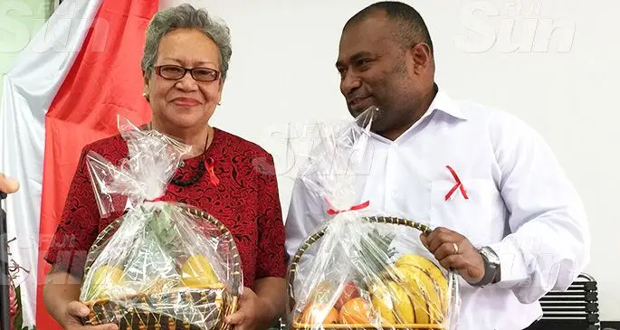 Stroke survivor Mary Lockington Vakalagilagi with Minister for Health and Medical Services Dr Ifereimi Waqainabete during the World Stroke Day celebration at Colonial War Memorial Hospital on October 24, 2019. Photo: Ashna Kumar