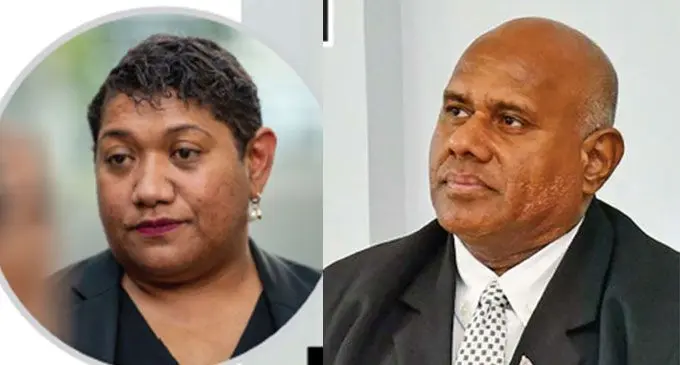 Former Acting FICAC Commissioner, Francis Pulewai and Chief Registrar Tomasi Bainivalu