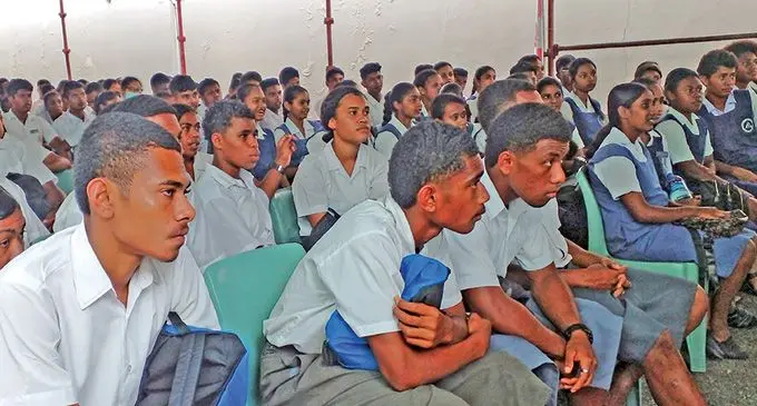 Students of Nadroga Arya College during the USP Lautoka campus open  on September 23, 2022.  Photo: Salote Qalubau