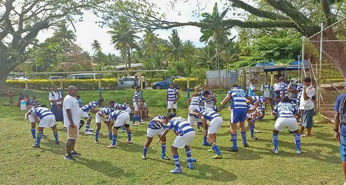 Lomary Secondary School Under-19 team warming up before their match against Sacred Heart College at the Suva Grammar School ground on September 10, 2022. Photo: Lomary Secondary School Facebook