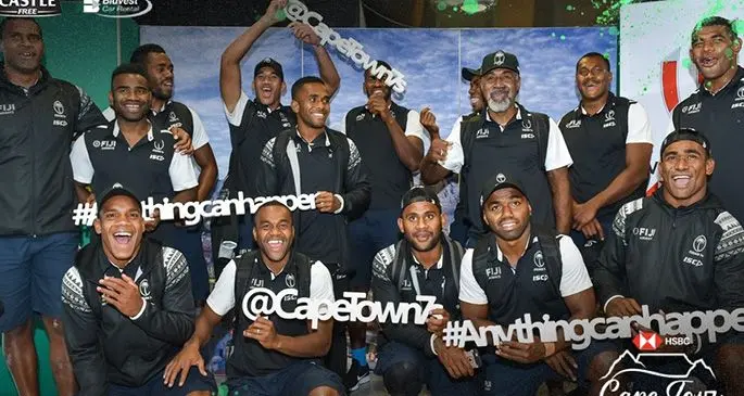 Fiji Airways Fijian 7s squad and officials in Cape Town, South Africa on December 10, 2019. Photo: Cape Town Sevens