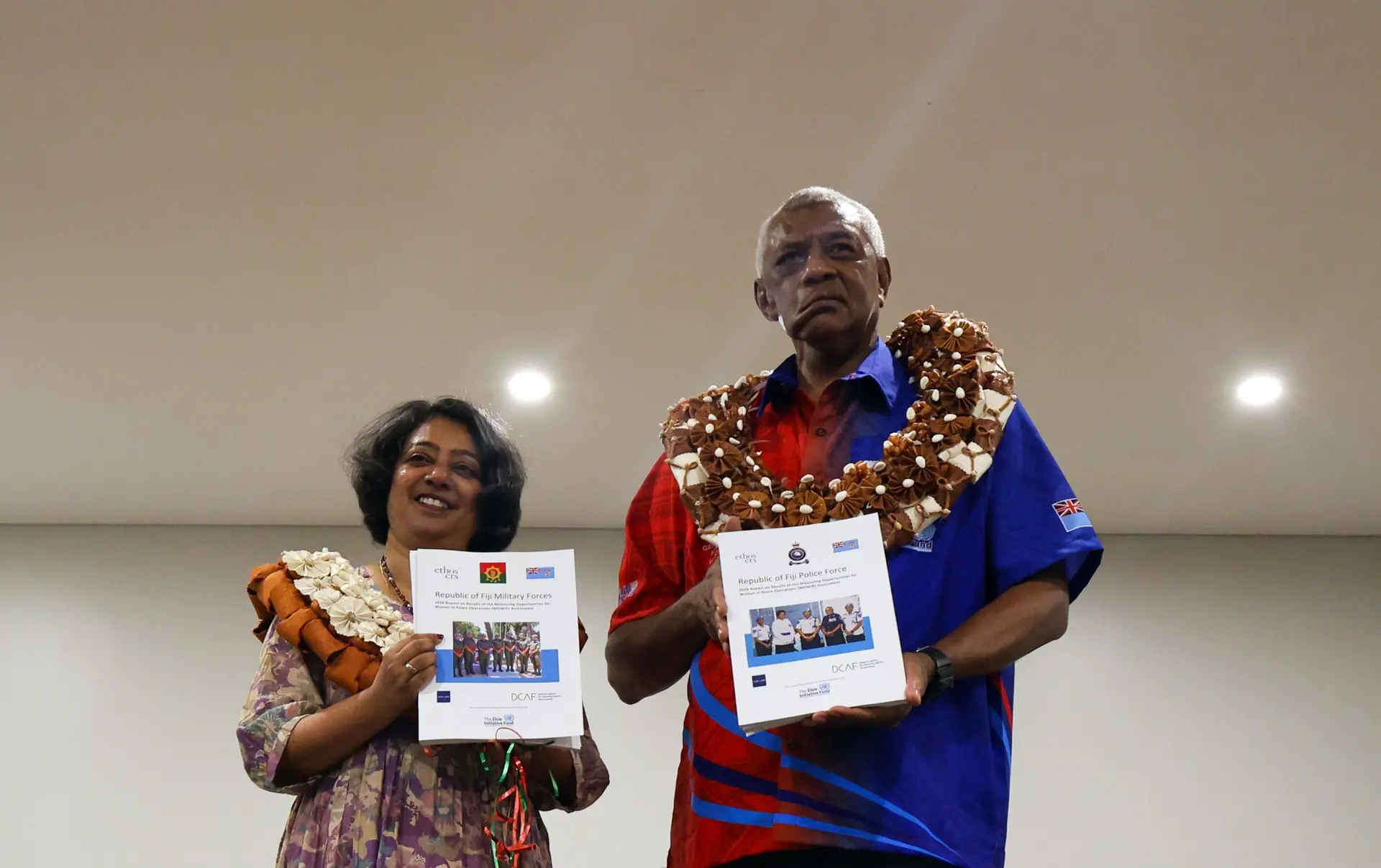 **Minister for Defence and Veterans Affairs Pio Tikoduadua and Minister for Women, Children and Social Protection Sashi Kiran at the launch of the Gender Barrier Assessment Project Report at the Novotel Convention Centre in Lami on June 30, 2026.**