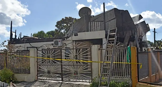 The house in Namara, Labasa, that was damaged by a fire on August 13, 2019. Photo: Shalveen Chand