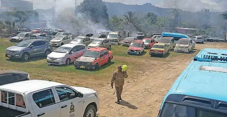 AAAK Group of Companies (Taxi 2000) car yard where some cars were destroyed by fire at Legalega in Nadi. Photo: Mereleki Nai