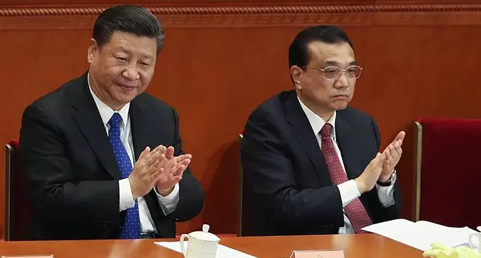 Chinese President Xi Jinping (left) and Premier Li Keqiang in Beijing on Monday. 