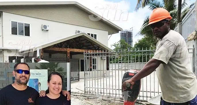 Work preparing Writers Lodge at Selbourne Street, Suva. Photo: Frederica Elbourne INSET: Weta Coffee (Fiji) is owned and operated by locals Darran and Mue Bentley Fisher