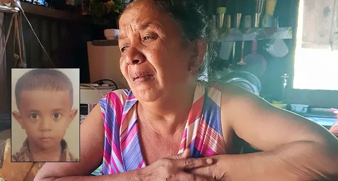 Nirmala Wati mourns for her grandson, Rajiv Samuel Tale, who died in a horrific accident near Vitogo, Lautoka on July 11, 2019.  Photo: Nicolette Chambers.   Inset: The late Rajiv Samuel Tale 