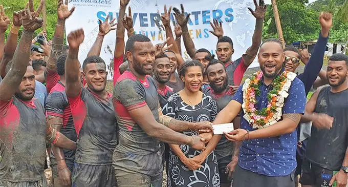 Winners of the 2019 Silverwaters Tiliva 7s Niubuto presented with their cheque on April 26, 2019. Photo: Silverwaters Tiliva 7s