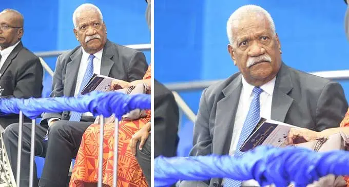 Vanuatu President Nikenike Vurobaravu, during his son Sale Vurobaravu’s  Fiji National University graduation  ceremony on September 30, 2022.  Photo: Ronald Kumar