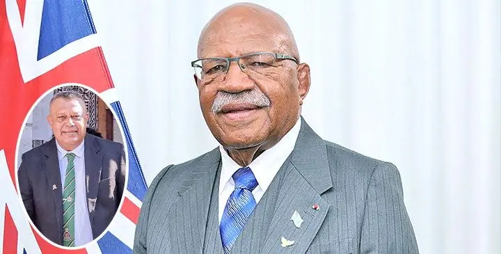 Prime Minister Sitiveni Rabuka. Inset Acting Corrections Commissioner Sevuloni Naucukidi.
