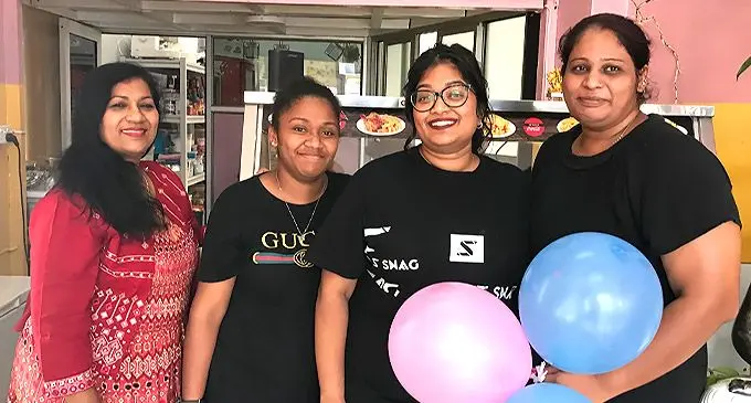 From left: Rita Singh (mother), Miliane Nairogose, Director Nirvana Iyer and Farhanaaz Shah at Rani's Kitchen. Photo: Waisea Nasokia.