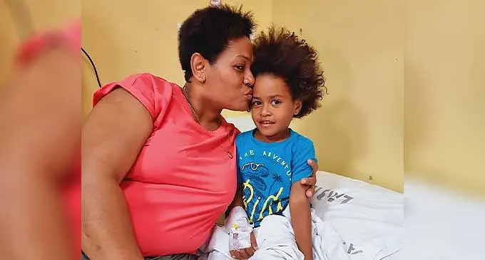 Reunited... Sereana Dibabe hugs her daughter tightly at the Luisa Rabaro while she receives treatment at the Labasa Hospital on October 2, 2022. Photo: Sampras Anand