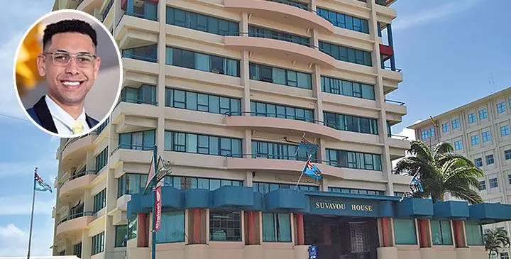 The Online Safety Commission is located at Level 9 at the Suvavou House in Suva. Inset: Online Safety Commissioner Filipe Batiwale