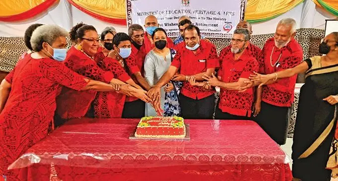 Minister for Education, Heritage and Arts, Premila Kumar (pictured in grey) alongside retired schoolteachers during the Retiree Recognition farewell event in Labasa on December 14, 2021. Photo: Sampras Anand