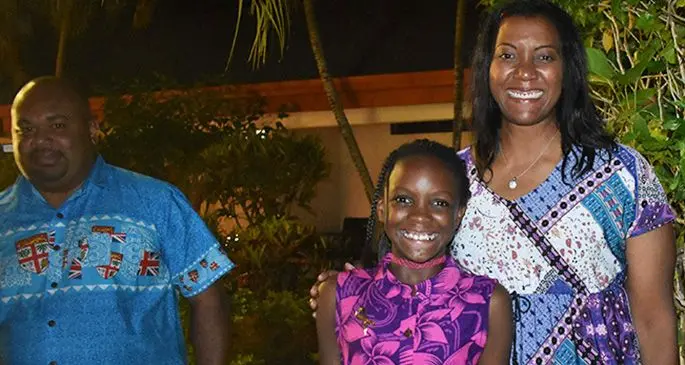 From left: Vodafone Fiji sponsorship manager Adriu Vakarau and Danielle Scott-Arruda at the Wailoaloa Beach Resort on September 27, 2019. Photo: Mereleki Nai