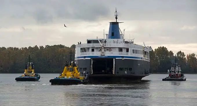 A ship from the Goundar Shipping Limited fleet.