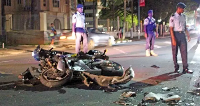The scene after the accident at Loftus Street, Suva, on September 21, 2019. Photo: Jennis Naidu