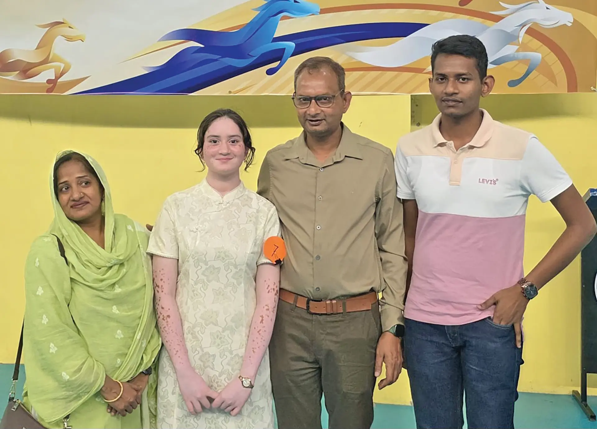 From left; Zeenat Imam (mother), Anabia Mumtaz, Mumtaz Alam (father), and Ayaan Mumtaz (brother).