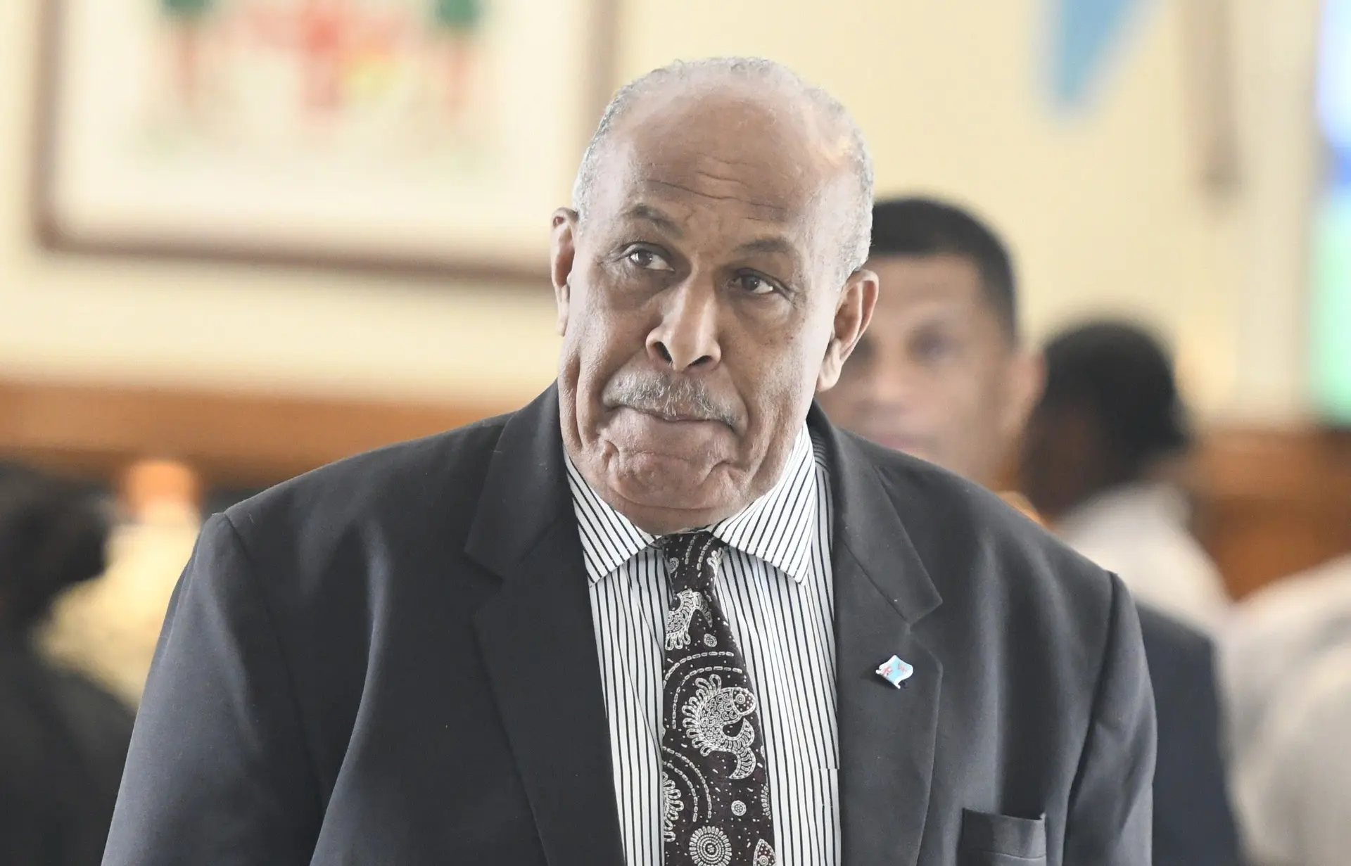 Minister for iTaukei Affairs Ifereimi Vasu outside Parliament on September 30, 2025. 
