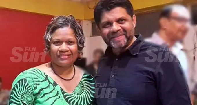 Entrepreneur Siteri Turaganivalu with the Attorney-General and Minister for Economy Aiyaz Sayed-Khaiyum during a meeting with members of the Labasa Chamber of Commerce at Banana Leaf Restaurant in Labasa. Photo: Laisa Lui