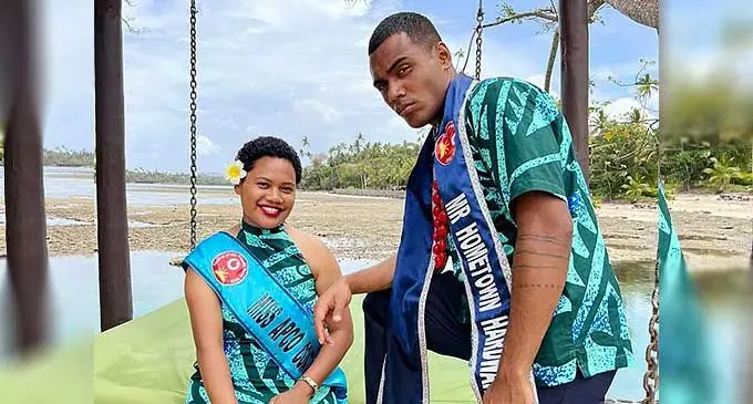 Miss Apco Coatings Litia Bola and Mr Hometown Hardware Sauhili Mataitini contesting in the Vodafone Festival of the Friendly North, pictured in Savusavu on September 24, 2022.