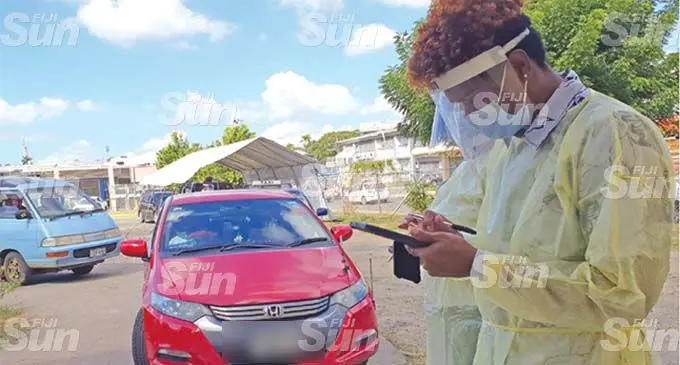 A drive-through vaccination centre at the South Seas Club in Lautoka. Photo: Nicolette Chambers