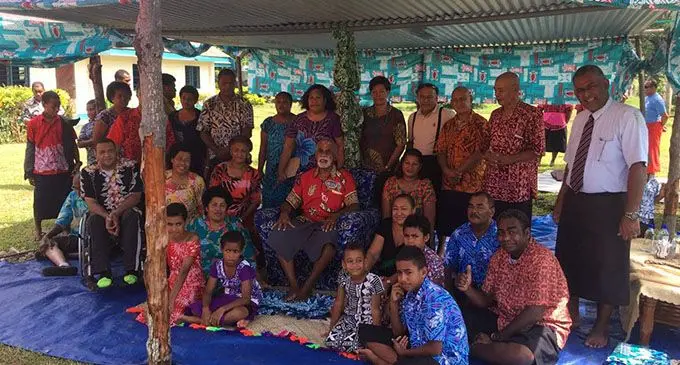 Captions: Tui Nadi Ratu Vuniyani Navuniuci with Ratu Apolosi Nawai's Rotuman Descendants at Navatulevu Village in Nadi.                                         Photo: Emi Tanoa