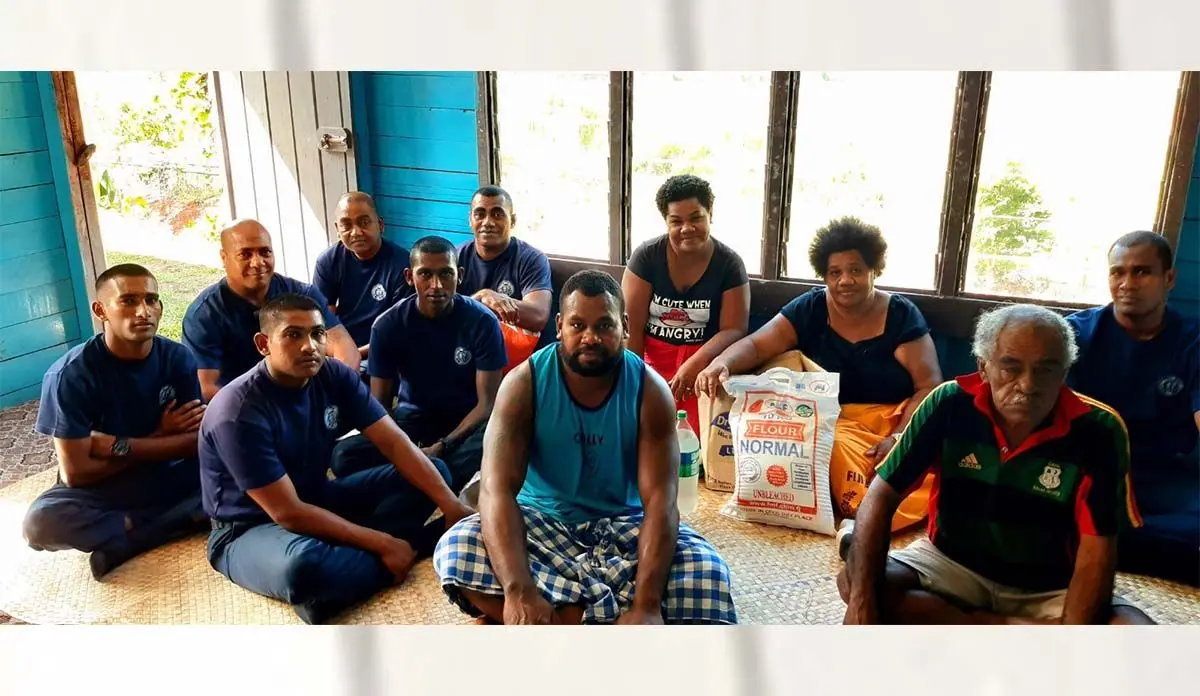 National Fire Authority officers reached out to Unaisi Laivou (black top) and her family with assistance on September 4, 2020.