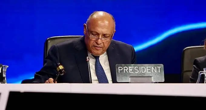 COP27 president, Sameh Shoukry in Sharm El-Sheikh, Egypt.