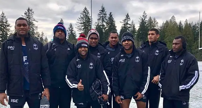 The Fiji Airways Fijian 7s side in Canada.