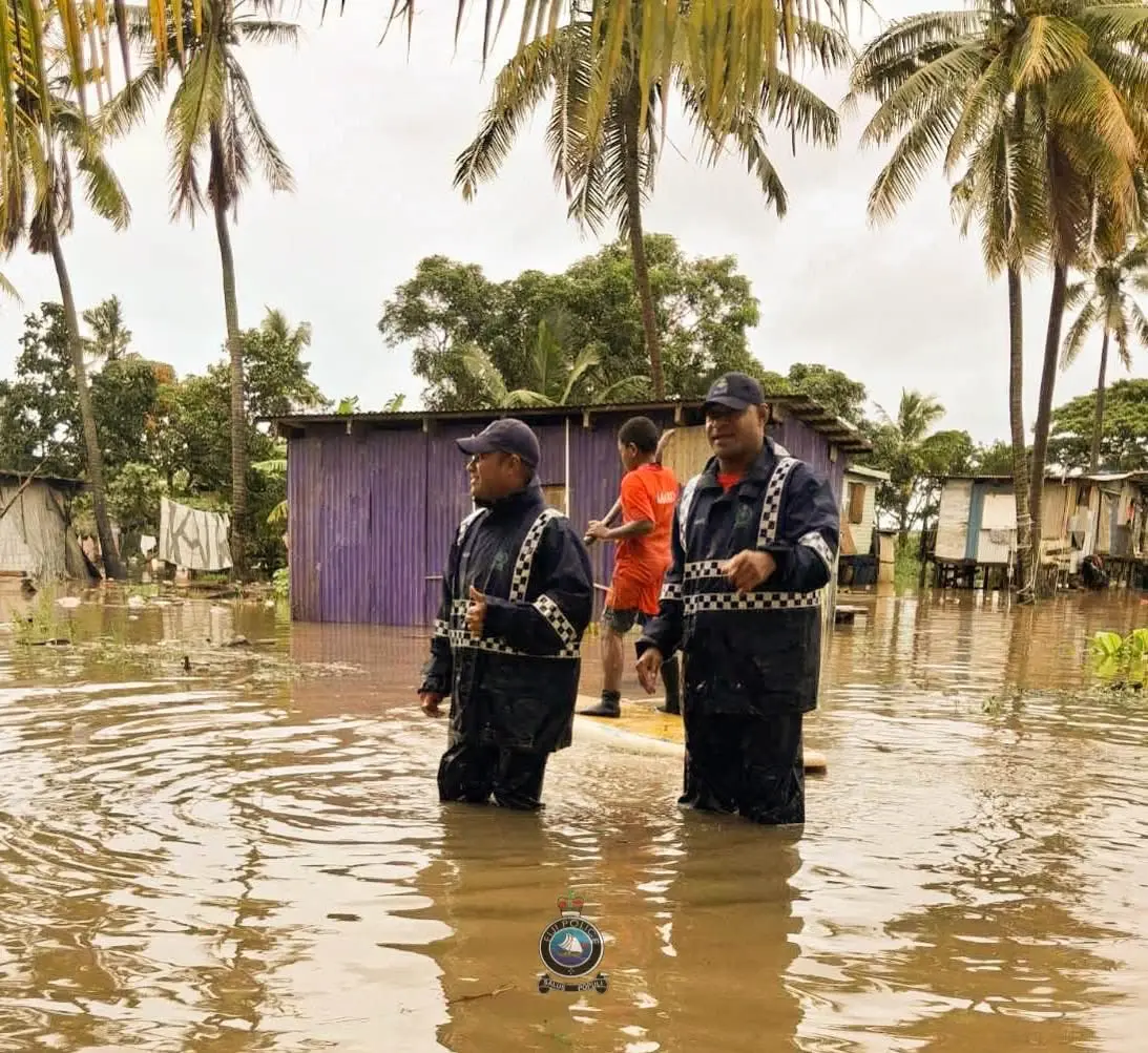 Police officers work around the clock during the unfavourable weather conditions.