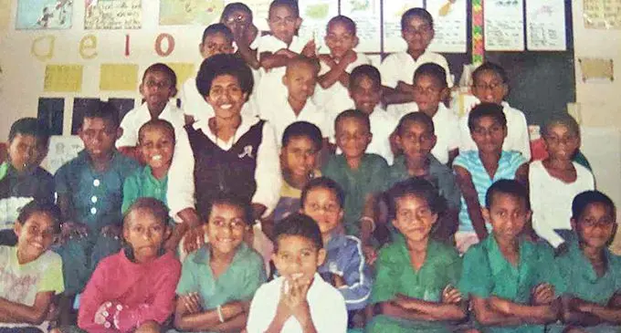 Peceli Kolikoli’s Class one students of 2006. In this picture they’re in Class two with teacher Koini Vakarilaba in 2007.
