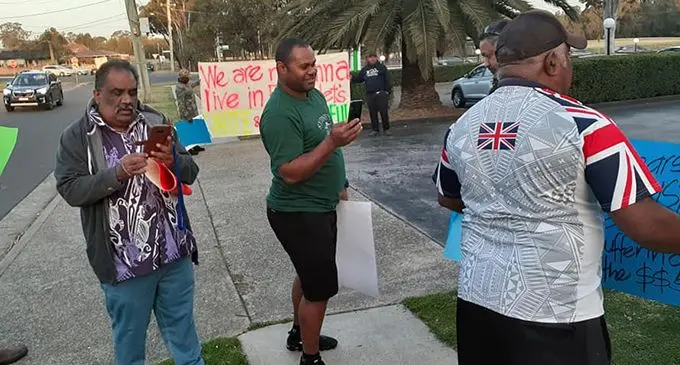 Some of the Fijian protesters in Sydney, Australia. Photo: Facebook