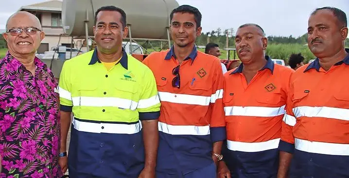 Minister for Lands and Mineral Resources, Filimoni Vosarogo, met with the Kashmir Transport Company PTE Limited Devo Crusher workers and staff and was updated on the new crusher plans for its Kubulau Station in Bua on January 18, 2023 Photo: Sampras Anand.