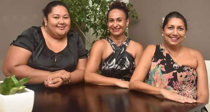 From left: My Island Home Real Estate’s Ulalia McComber, Susan Prtichard, and Talei Aitcheson-Dean at the office in Martintar, Nadi.  Photo: Waisea Nasokia