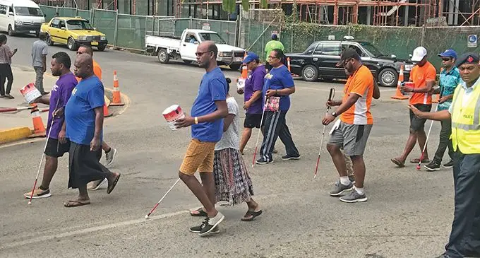 Supporters and members of the United Blind Persons of Fiji at Lautoka May 18, 2019 . Photo: Nicolette Chambers