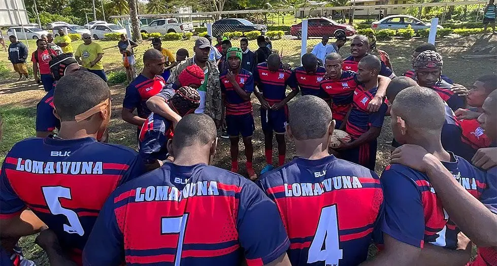 Lomaivuna High School Under-19 rugby players before facing Nabua Secondary School at Suva Grammar School ground on June 8, 2024. Photo: Deans Trophy   